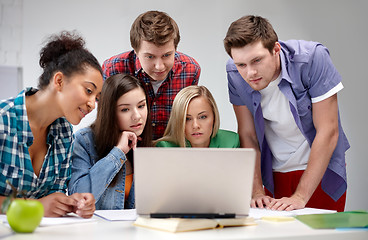 Image showing group of high school students with laptop