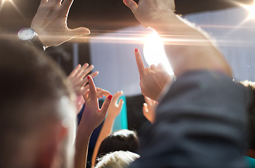 Image showing close up of happy people at concert in night club