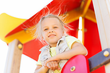 Image showing happy little girl on children playground