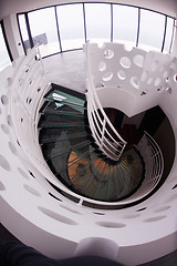 Image showing modern glass spiral staircase