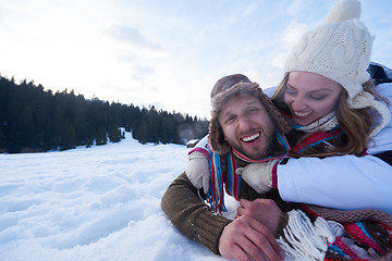 Image showing romantic young couple on winter vacation