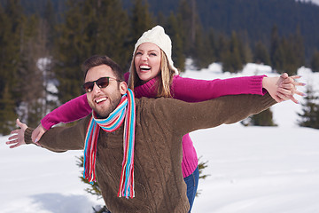 Image showing romantic young couple on winter vacation