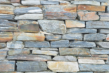 Image showing Rough raw stone bricks ancient wall