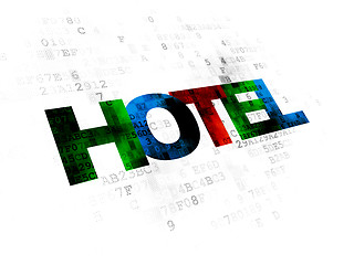 Image showing Tourism concept: Hotel on Digital background