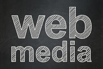 Image showing Web development concept: Web Media on chalkboard background