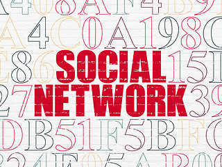 Image showing Social media concept: Social Network on wall background