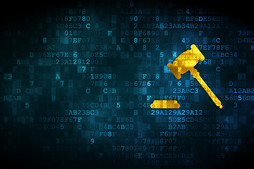 Image showing Law concept: Gavel on digital background