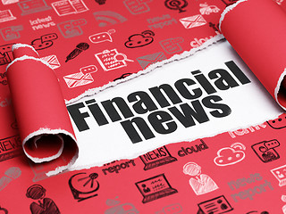 Image showing News concept: black text Financial News under the piece of  torn paper