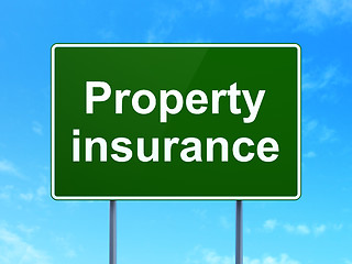 Image showing Insurance concept: Property Insurance on road sign background