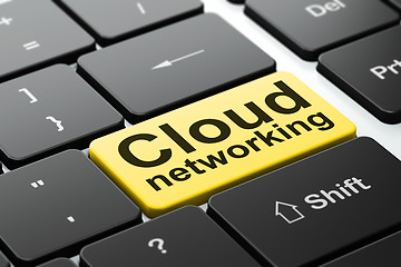 Image showing Cloud technology concept: Cloud Networking on computer keyboard background