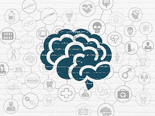 Image showing Medicine concept: Brain on wall background