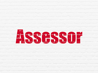 Image showing Insurance concept: Assessor on wall background