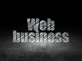 Image showing Web development concept: Web Business in grunge dark room