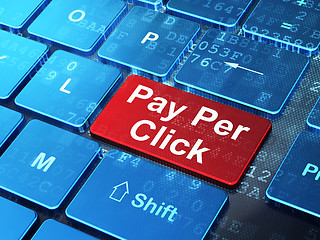 Image showing Marketing concept: Pay Per Click on computer keyboard background