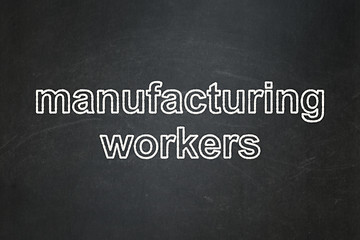 Image showing Industry concept: Manufacturing Workers on chalkboard background