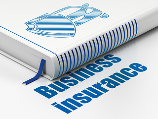 Image showing Insurance concept: book Car And Shield, Business Insurance on white background