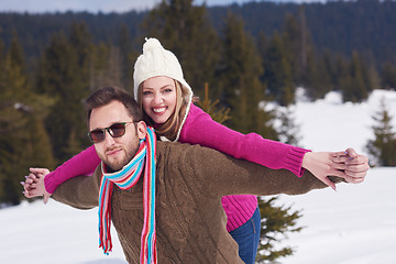 Image showing romantic young couple on winter vacation