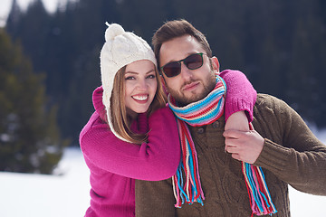 Image showing romantic young couple on winter vacation