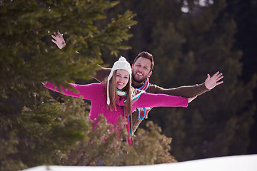 Image showing romantic young couple on winter vacation