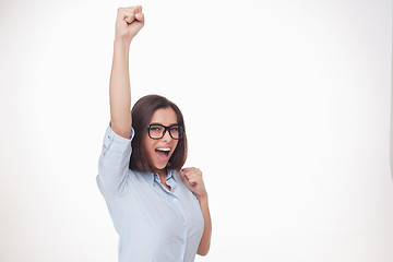 Image showing successful business woman on white background