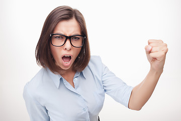 Image showing successful business woman on white background