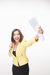 Image showing successful business woman on white background