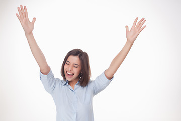 Image showing successful business woman on white background