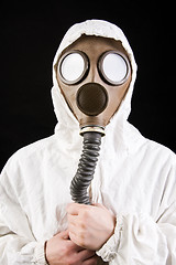 Image showing Person in gas mask