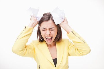 Image showing picture of a business woman in stress