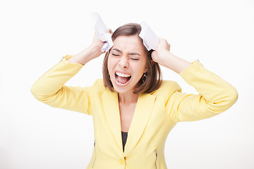 Image showing picture of a business woman in stress