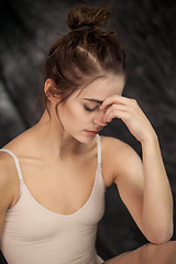 Image showing The close-up of a young ballerina