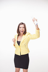 Image showing successful business woman on white background