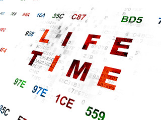 Image showing Timeline concept: Life Time on Digital background