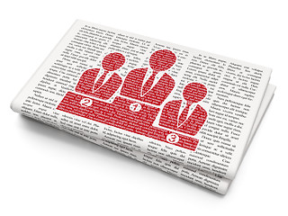 Image showing Advertising concept: Business Team on Newspaper background