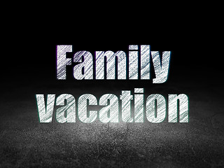 Image showing Tourism concept: Family Vacation in grunge dark room