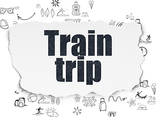 Image showing Tourism concept: Train Trip on Torn Paper background