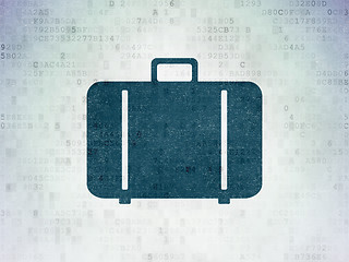 Image showing Travel concept: Bag on Digital Paper background