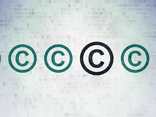 Image showing Law concept: copyright icon on Digital Paper background