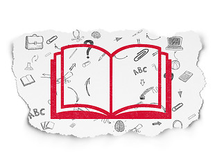 Image showing Learning concept: Book on Torn Paper background