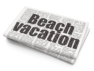 Image showing Travel concept: Beach Vacation on Newspaper background