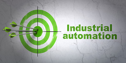Image showing Industry concept: target and Industrial Automation on wall background