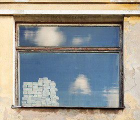 Image showing Weathered wall with  window