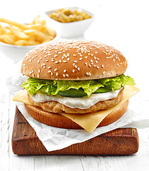 Image showing fresh chicken burger