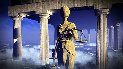 Image showing Themis - lady of justice in court