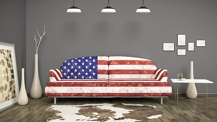 Image showing usa flag sofa