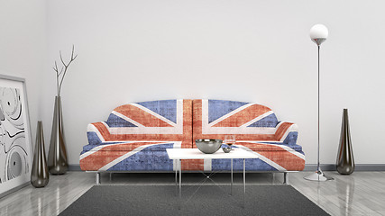 Image showing Great Britain flag sofa