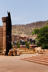 Image showing Gigantic elephant statues on Bridge in famous Lost City