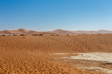 Image showing beautiful sunrise landscape of hidden Dead Vlei