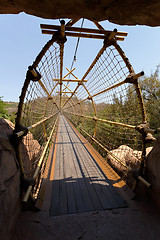 Image showing suspension rope bridge in Sun City South Africa