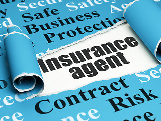 Image showing Insurance concept: black text Insurance Agent under the piece of  torn paper